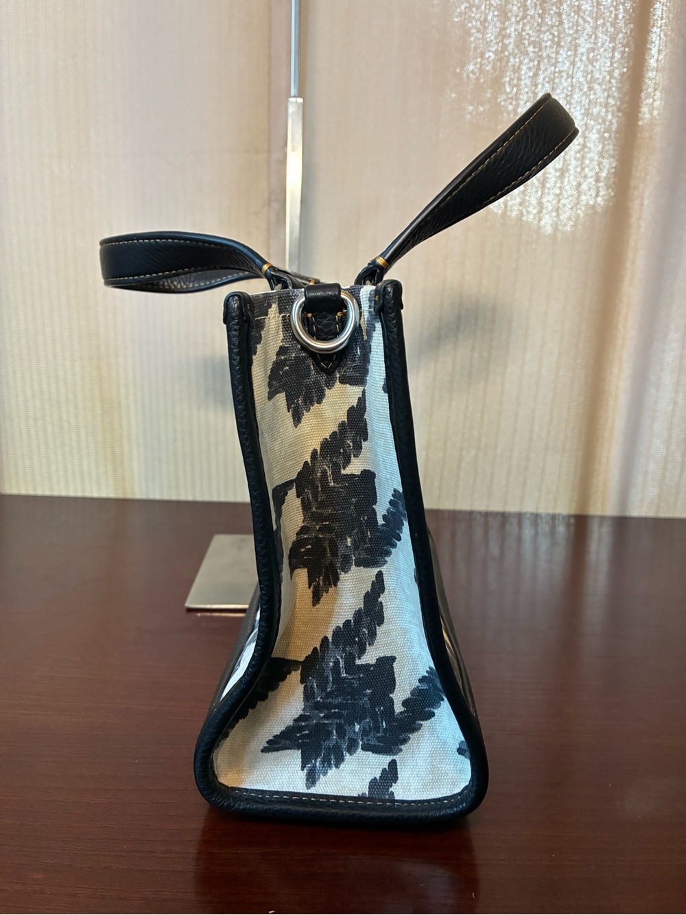 Coach Dempsey Black & White Printed Canvas Tote - Picture 5 of 7